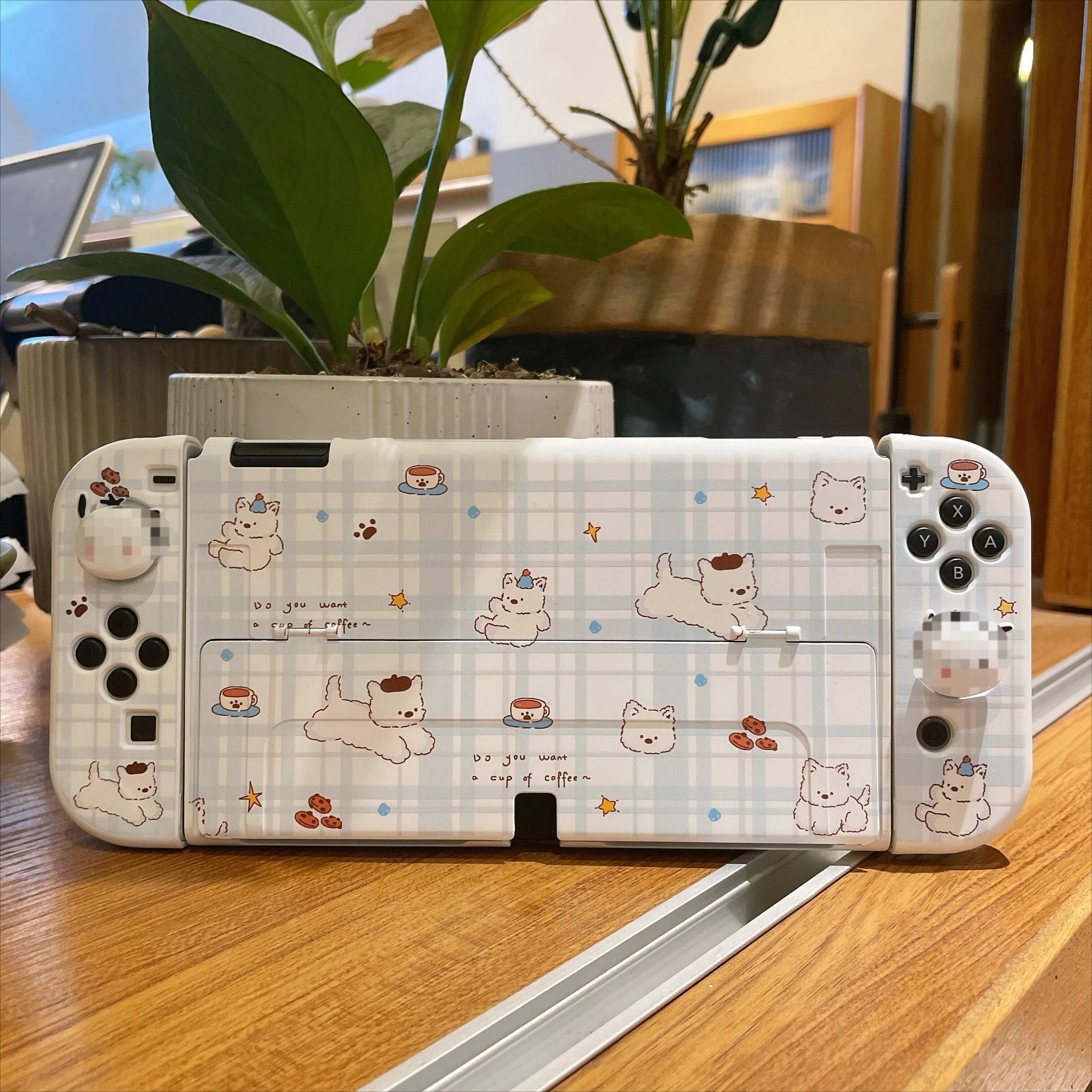 Cute Split Case for Nintendo Switch OLED Console Can Be Used with The Dock Non-Slip Joy-Con Covers Free Joystick Caps Girls Gift