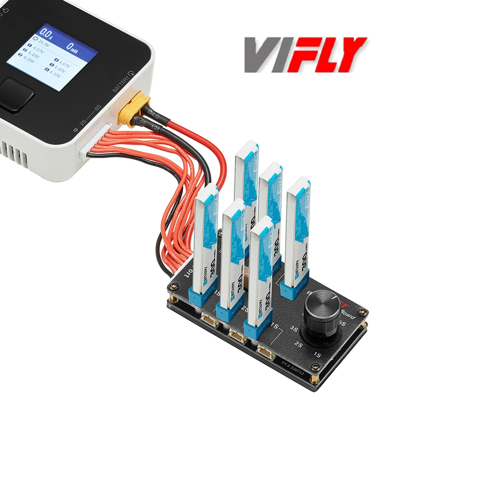 VIFLY Whoop Series Board Balance Charging Board 6 Port 1S LIPO Battery XT60 Input for PH2.0 BT2.0 / GNB27 1S FPV Tinywhoop