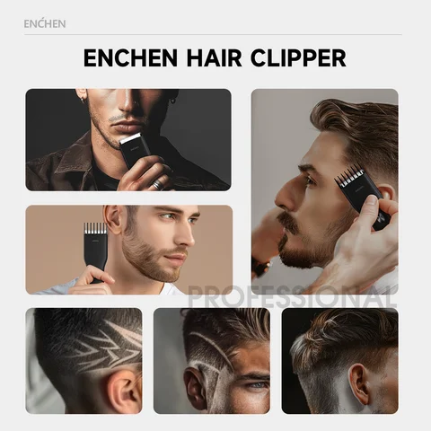 Беспроводная машинка для стрижки волос ENCHEN Boost, черная — внешний вид товара