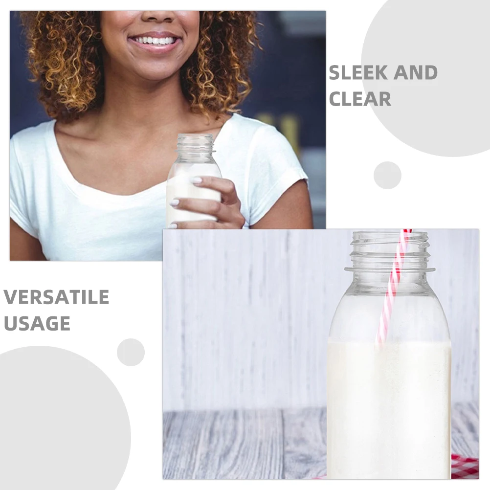 25 قطعة من الزجاجات البلاستيكية المدمجة القابلة لإعادة الاستخدام 100 مللي حاويات شفافة لعصير الحليب والعصائر والنزهات والمشي لمسافات طويلة زجاجات صغيرة للعصير #4