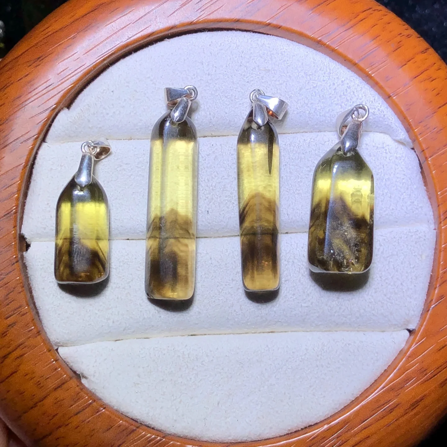 

1 шт. Fengbaowu натуральный дымчатый цитрин кулон стерлингового серебра 925 пробы Рейки целебный камень ювелирные изделия подарок для женщин мужчин