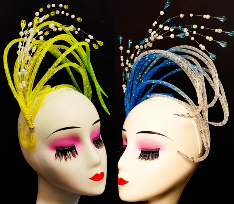 

Women's Classical Dance Headflower Modern Beaded Hairband Retro Headpiece