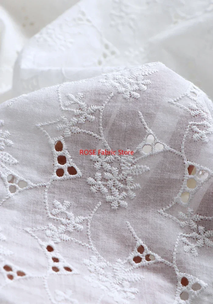 

Хлопчатобумажная ткань с цветочной вышивкой для одежды ручной работы, юбки, платья в стиле бохо, свадебного платья, летнего платья, штор, 1 ярд