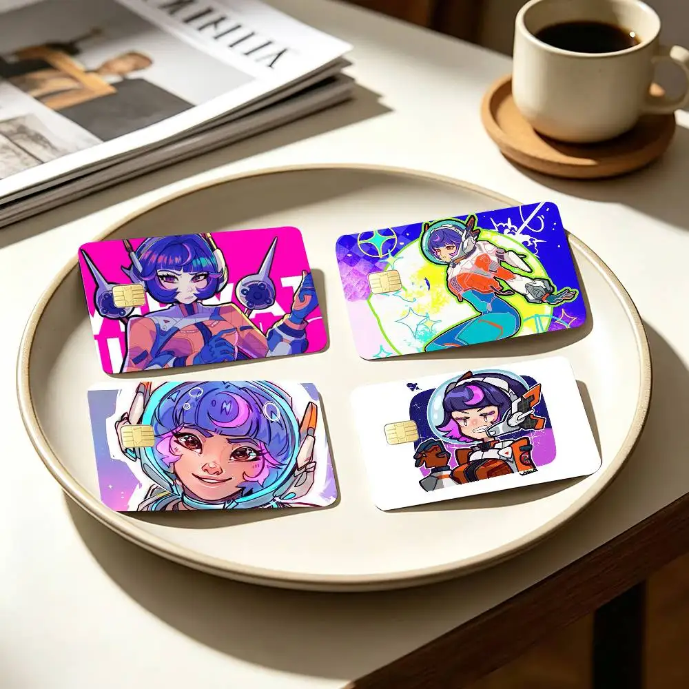 Sci-fi Juno Overwatch 2 Character   4pcs 1Set Card Stickers Small Waterproof Chip 4PCS Card Sticker Anti-Scratch
