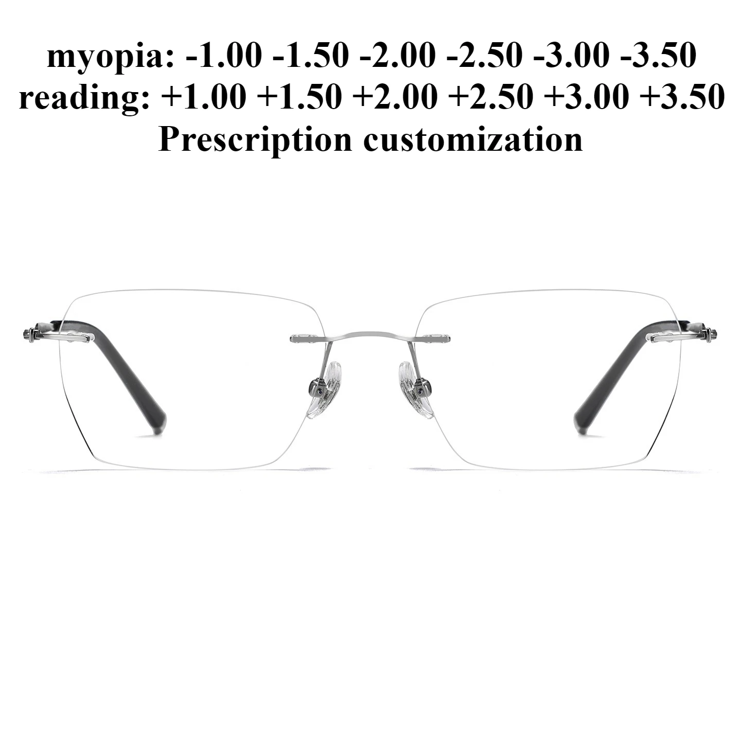 

56 мм сверхлегкие мужские прямоугольные без оправы сверхлегкие титановые оправы очки для близорукости оправа анти-синий свет очки для чтения