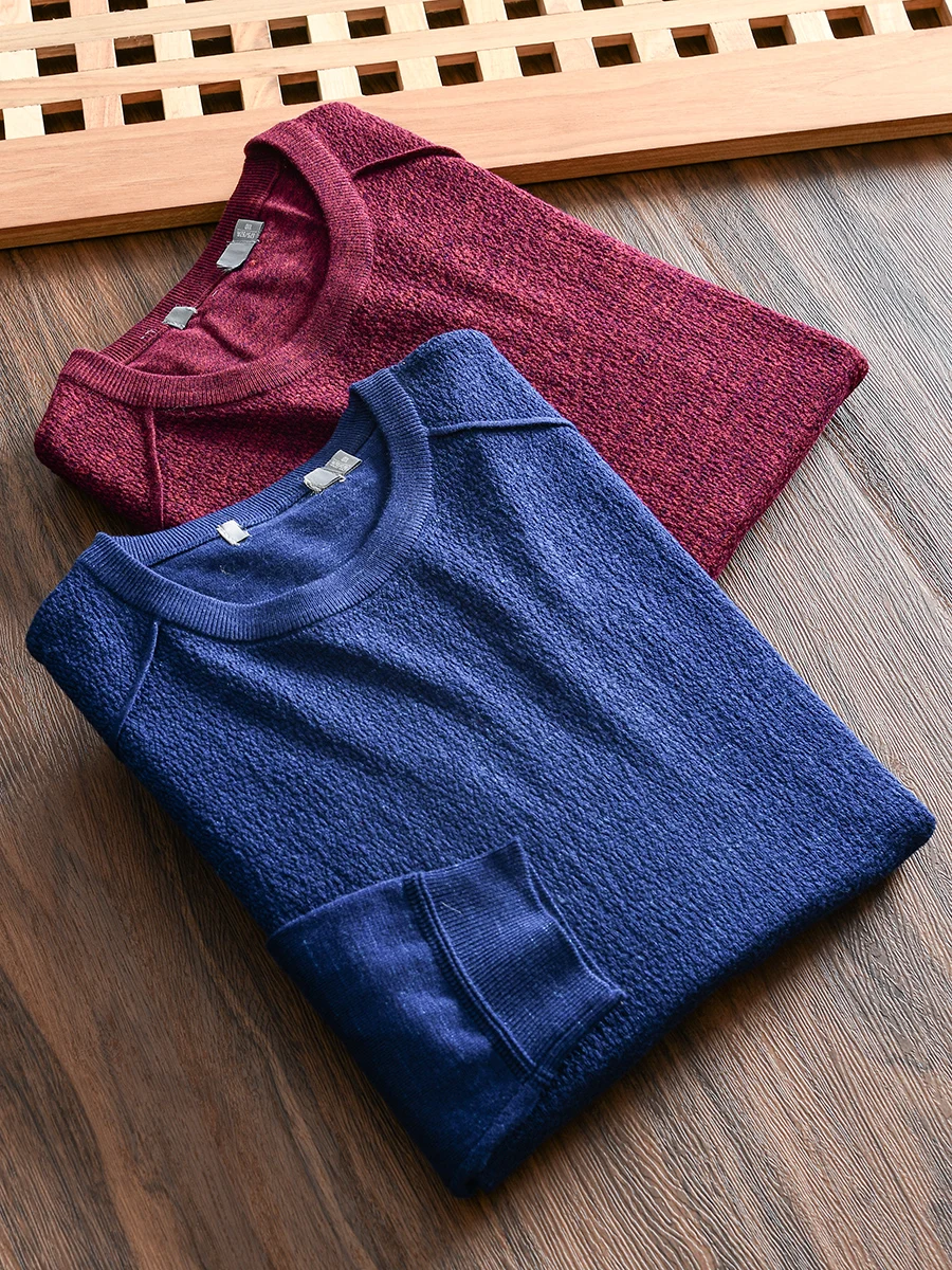 

Men's Basic Casual round Neck Knitted Sweater Wool Blend Autumn Winter Fashion City Style Long Sleeve Overhead Polyester Fiber