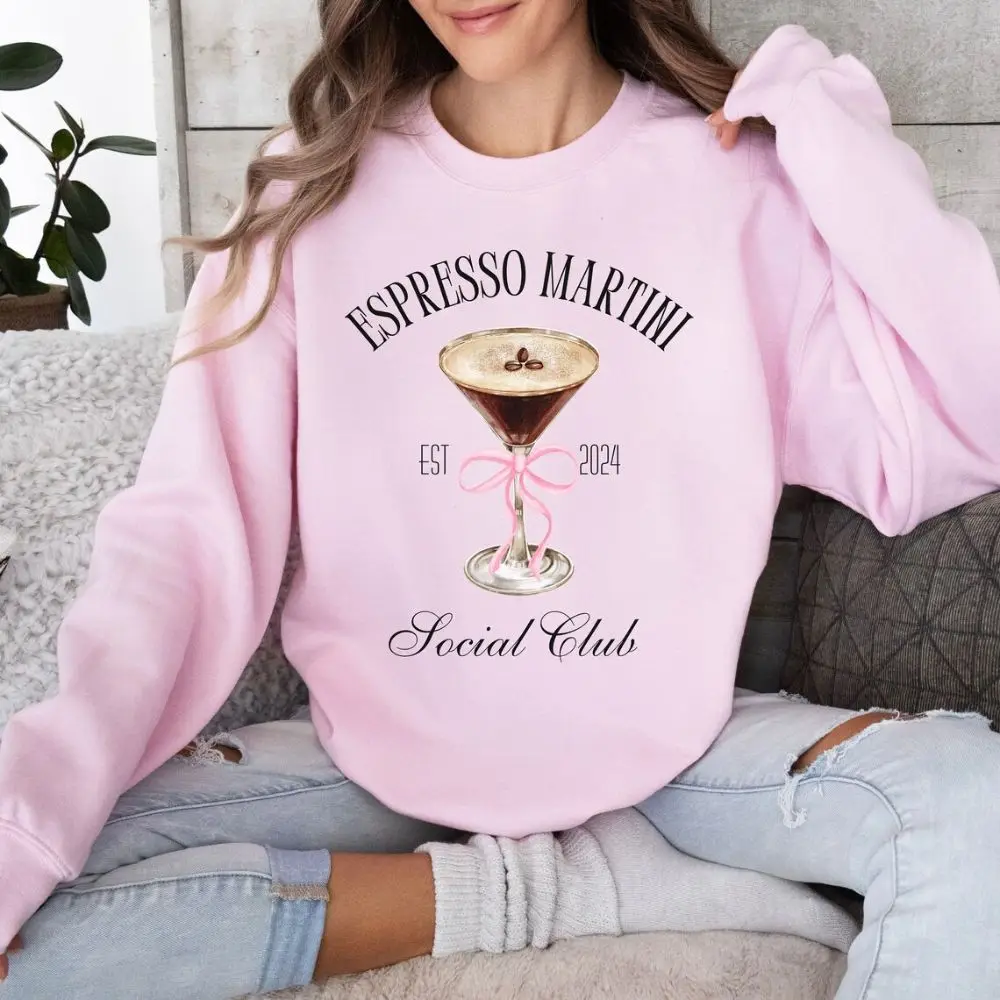 Espresso Martini Sweatshirt Espresso Lover Sweatshirt Club Bachelorette Social Club T-shirt Retro Chic Cocktail Lover Pullover