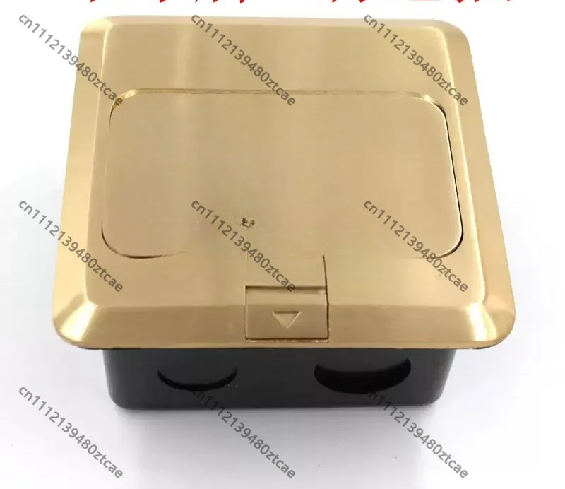 Full Copper Waterproof Pop-up Floor Socket Box 2 Ways 4-Core Audio Speaker Jack Panel