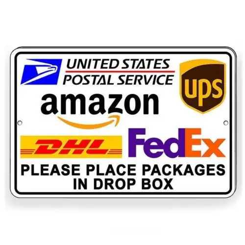 Please Deliver Packages To Drop Box Sign USPSDelivery I251