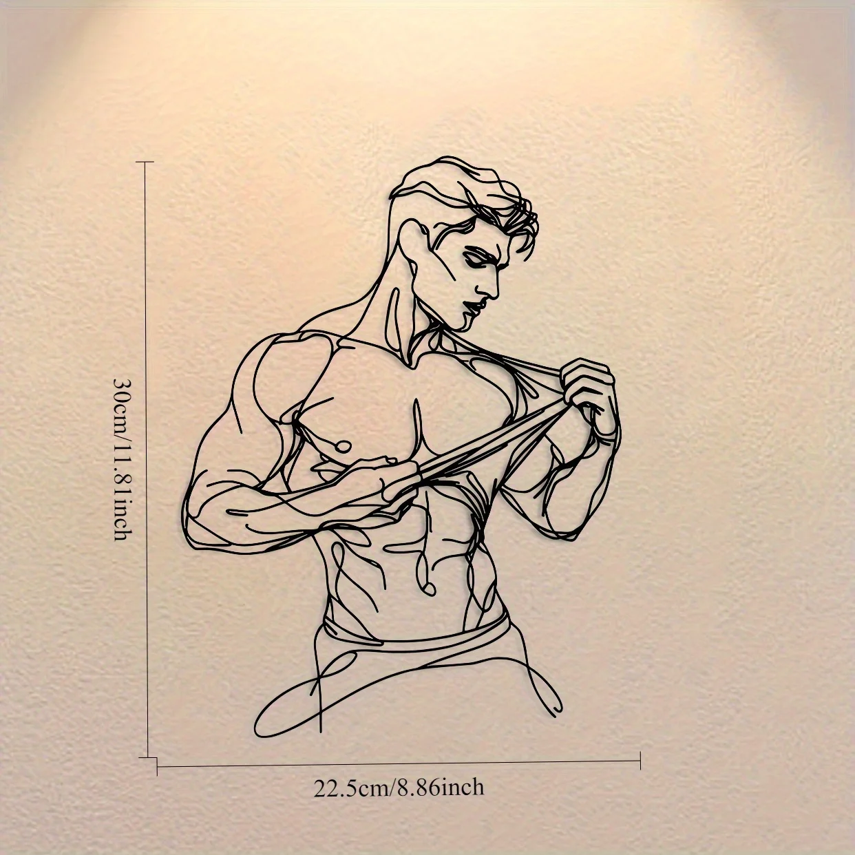 CIFBUY Iron Art Wall Decor Metal Muscular Shirt Tear Minimalist Hanging Sculpture For Home Office Living Room Wall Art Gift