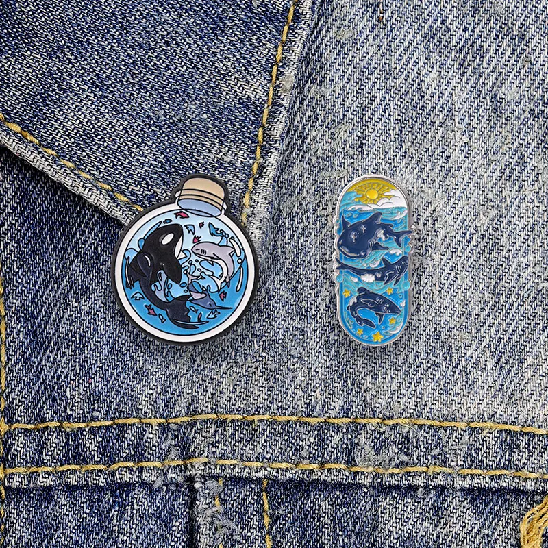 2pcs-set Cute Cartoon Enamel Badge Funny Meme Style Pin Crying Figure Cat Stamp Frog Weekend Metal Brooch Lapel Accessory Gift