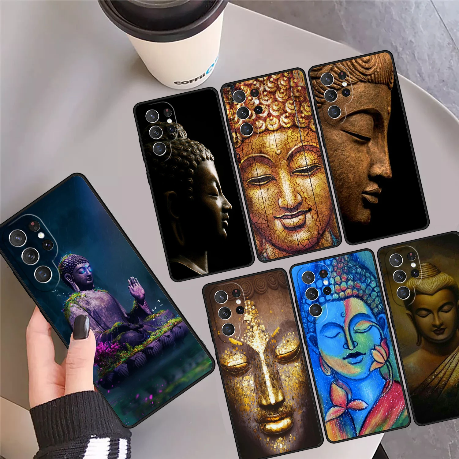 

Статуя Будды, винтажный чехол для телефона Samsung Galaxy S24 S25 Ultra S23 S22 Plus S21 FE S20 Note 10 20 Pro Ultra