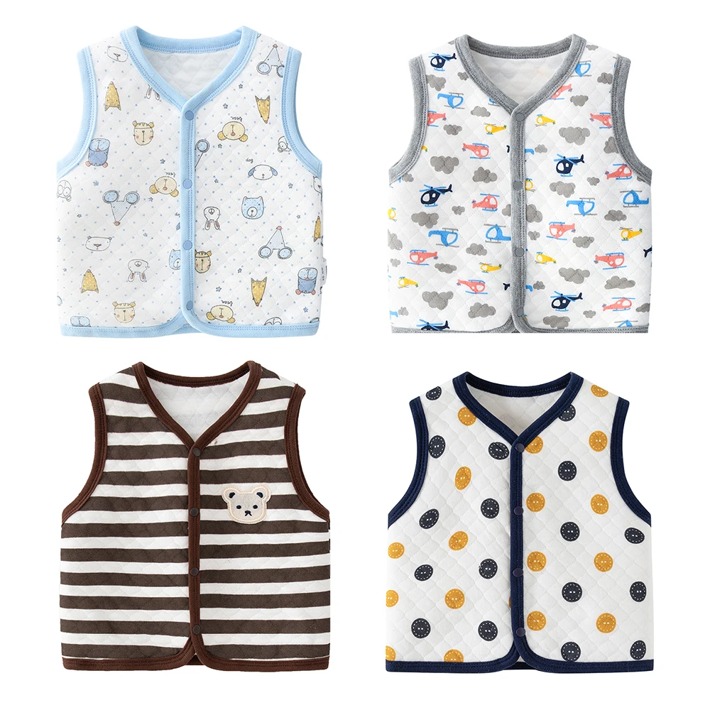 

Baby Vest Spring, Autumn and Winter Pure Cotton Vest Thickeneded and Warm Boy's Vest Female Baby Newborn Kidsren Autumn Style