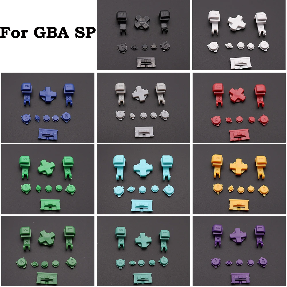 2 مجموعة ل GameBoy Advance SP GBA SP البلاستيك مجموعة أزرار كاملة ل GBA SP A B حدد بدء تشغيل/إيقاف L R أزرار عدة D الوسادة #1