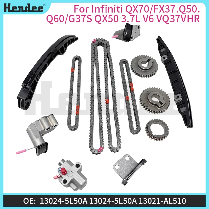 

10pcs Timing Chain Tensioner Rail Kit for Infiniti QX70/FX37.Q50.Q60/G37S QX50 3.7L V6 VQ37VHR,Automotive Parts OE:13028-JK20A