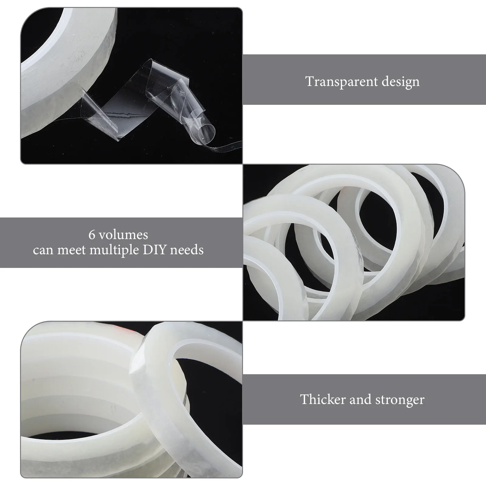 

6 Rolls Floral Stem Wrapping Tapes 66M Clear Bouquet Arrangement Tool Gift Wrapping Tape Flower Fixing Supplies For Wedding