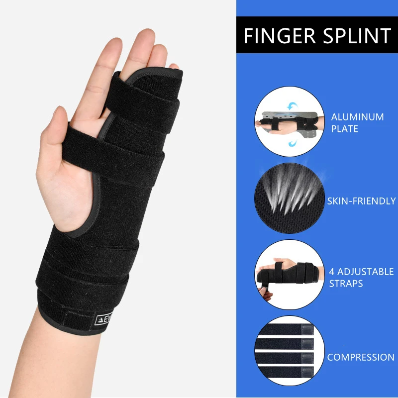 1pcs Finger Splint Brace 4th or 5th Finger Immobilizer Broken Fingers Support Trigger Finger Support for Arthritis Tendonitis