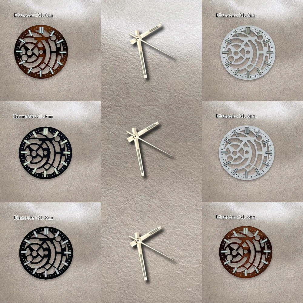  31.8mm S Logo NH38 Gradient Dial Fit NH70 Movement Green Luminous  High Quality Watch Modification Accessories  ﻿