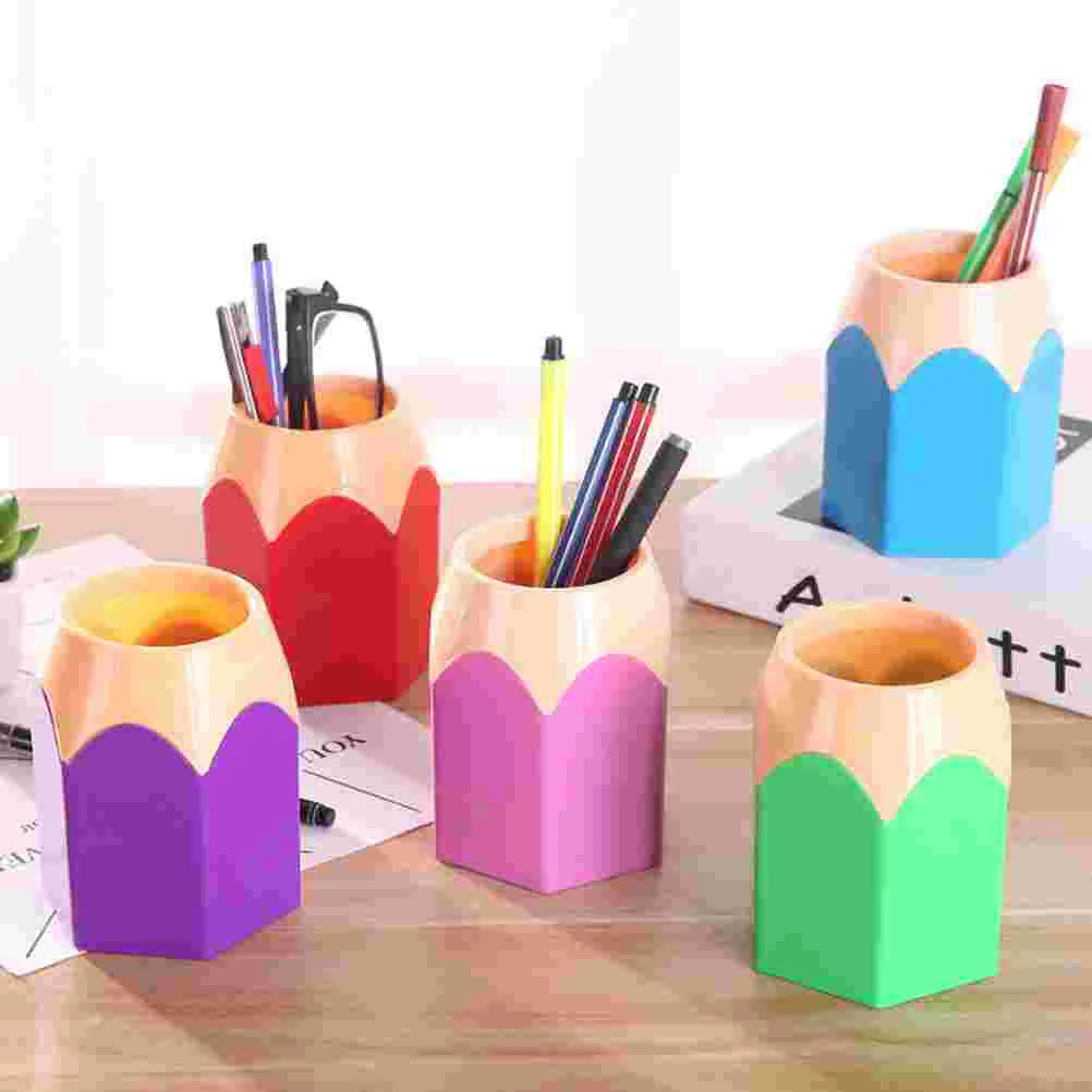 10 buah tempat pensil alis lucu wadah cangkir untuk meja Dispenser kelas Abs pemegang Organizer