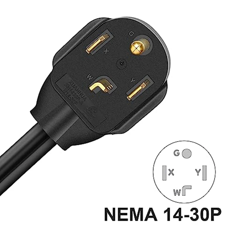 1 Piece 4Prong Electric Dryer Plug Male To 3Prong Old Dryer Outlet Female Adapter NEMA 14-30Pto10-30R 1.5FT US Plug