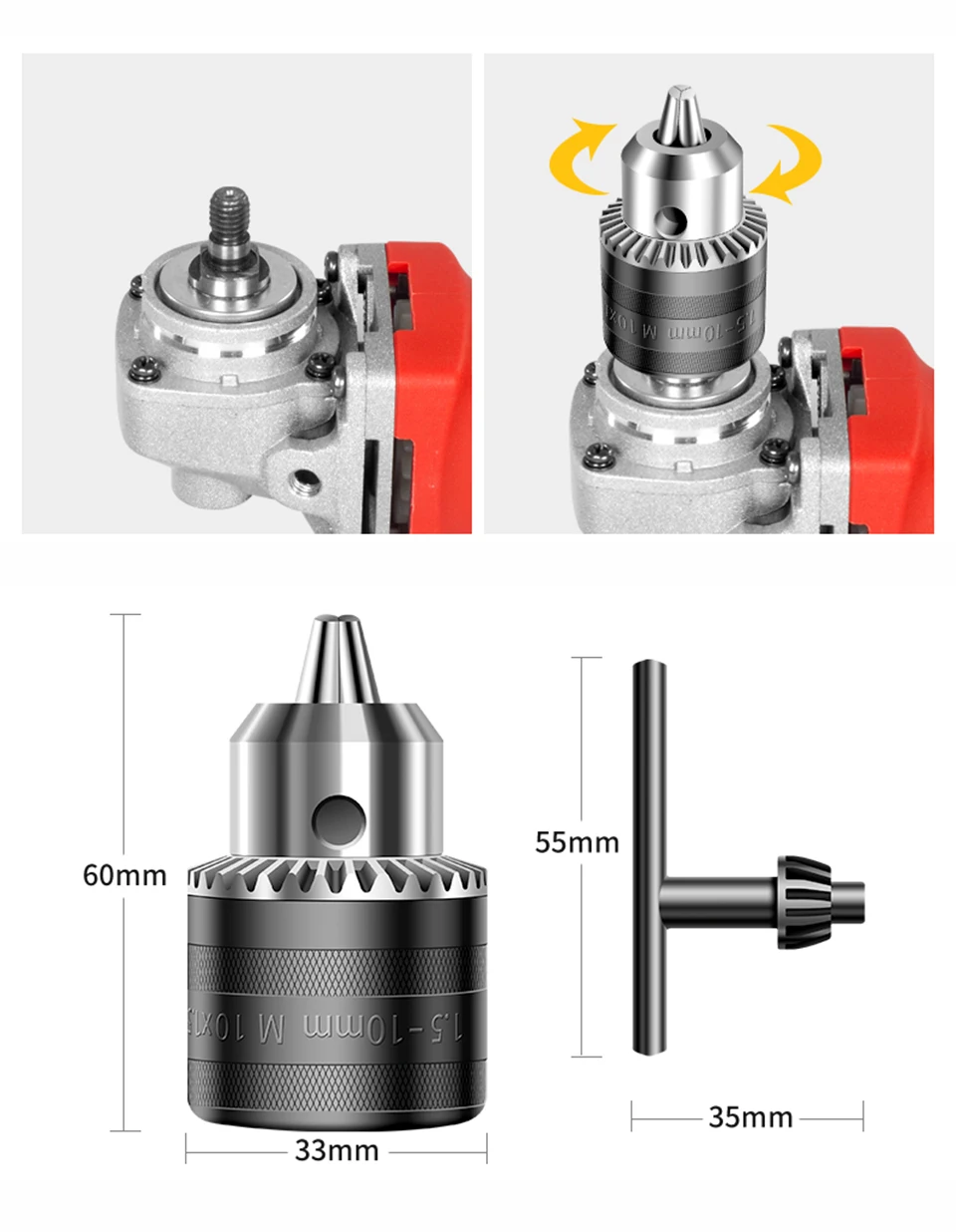 M14 oder M10 Zubehör für Elektrische Winkelschleifer, Verbindungsstücke zur Umwandlung von Winkelschleifern in Elektrobohrer, Winkelschleifer-Adapter – Detail 13