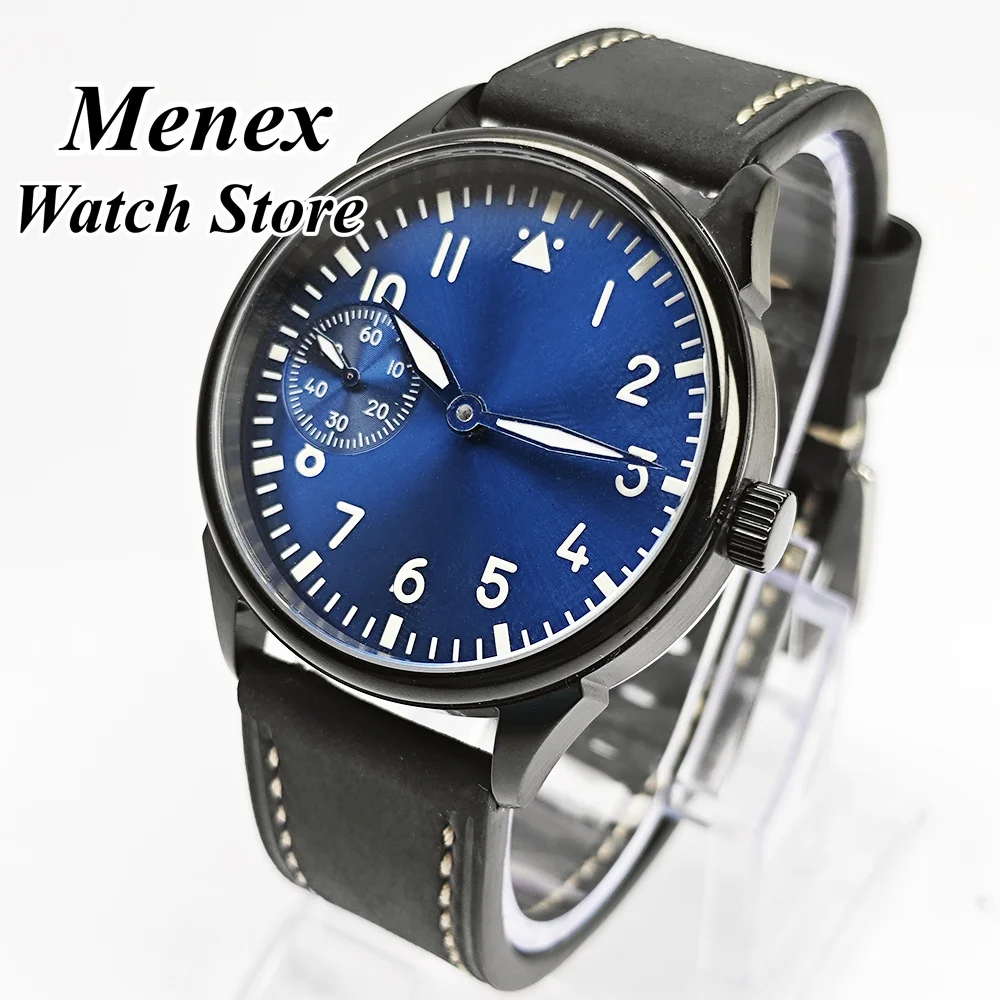 

42mm Men'S Fashion Watch ST3600 Mechanical Hand Winding 316L Stainless Steel Watch Case 17 Jewels Replace 6497 Movement
