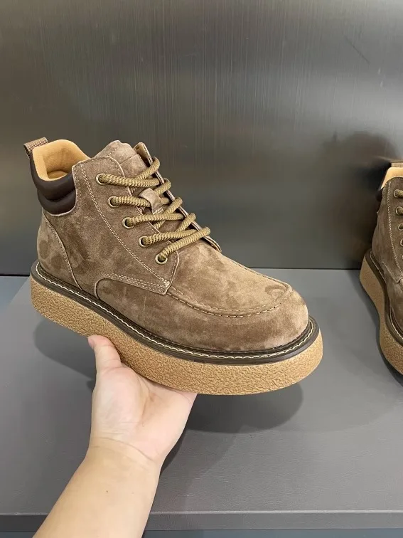 

Высококачественные повседневные кожаные мужские туфли: удобные, модные, универсальные, делового класса, в европейском стиле, с круглым носком, на толстом каблуке