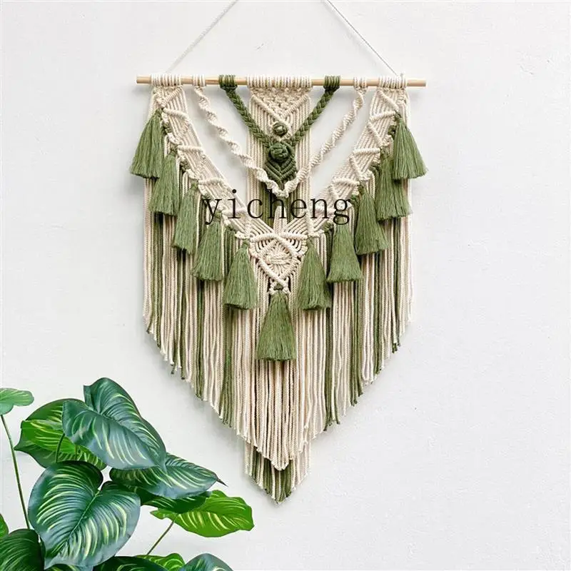 

ZYA Tassel Hand-Woven Tapestry Wall Tapestry Home Accommodation Decoration Room Background Wall