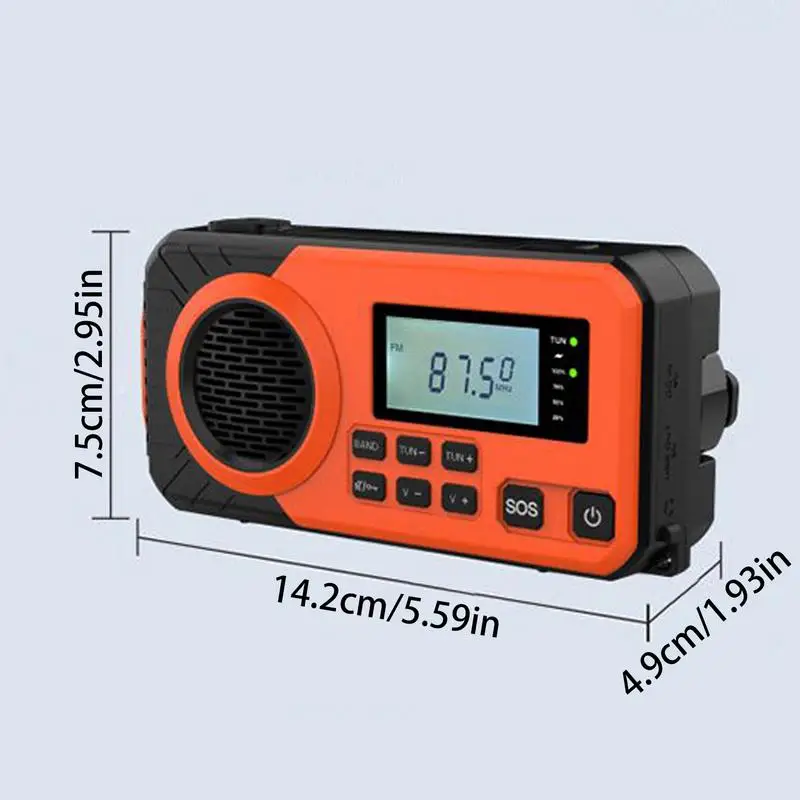 راديو يعمل بالطاقة الشمسية، راديو للتخييم، جهاز استقبال البث المحمول، معدات استقبال FM مع مصباح يدوي للخارجية