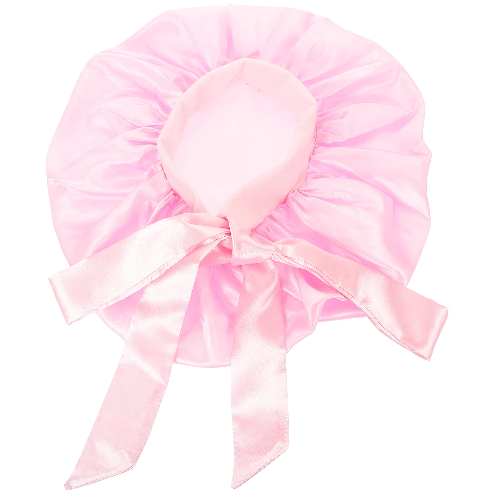 

Shower Cap Women's Hair Bonnet with Bow Bath Caps for Tie Skin-friendly Adjustable Sleeping Hats Satin Girl's Convenient