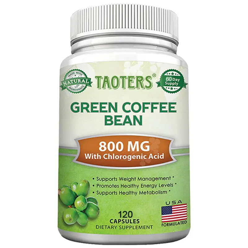 Green Coffee Bean Weight Loss Supplement, 800 mg - Supports Metabolism & Endurance, Burns Belly Fat, 120 Capsules