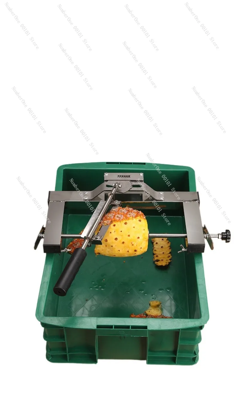 Home Kitchen Stainless Steel Pineapple Peeler Corer Slicer Automatic Fruit Peeling Tool with Pineapple Eye Remover Knife Spiral