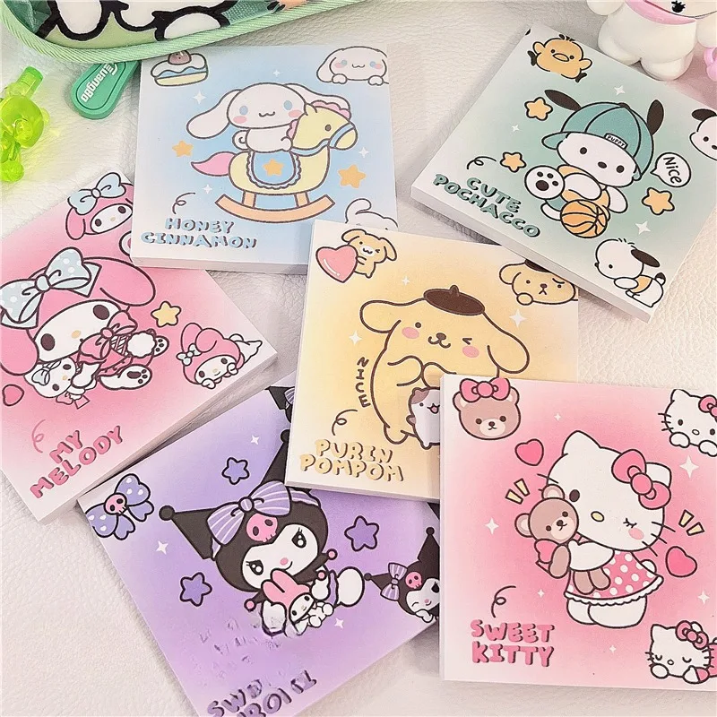 Sanrios Sticky Note Cartoon Cover Memo Paper Plan Leave Word Study Office Supplieskuromi Melody Anime Pastable Memo Stationery