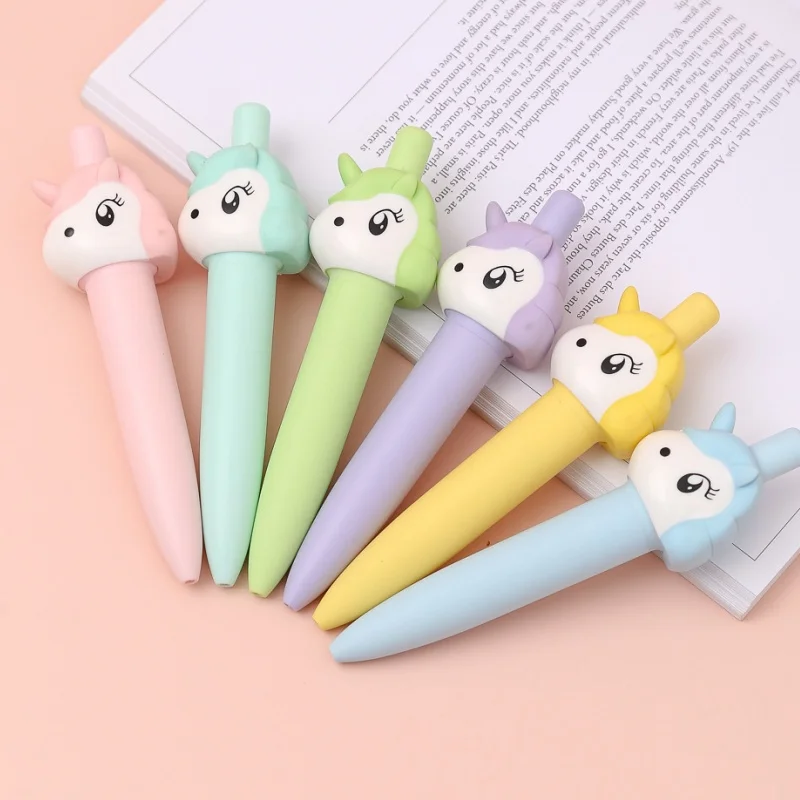 

Набор из 8 карманных ручек в форме единорога, разных цветов, компактные и портативные, с черными чернилами, обеспечивают плавное письмо, выдвижные гелевые ручки, отличный подарок.