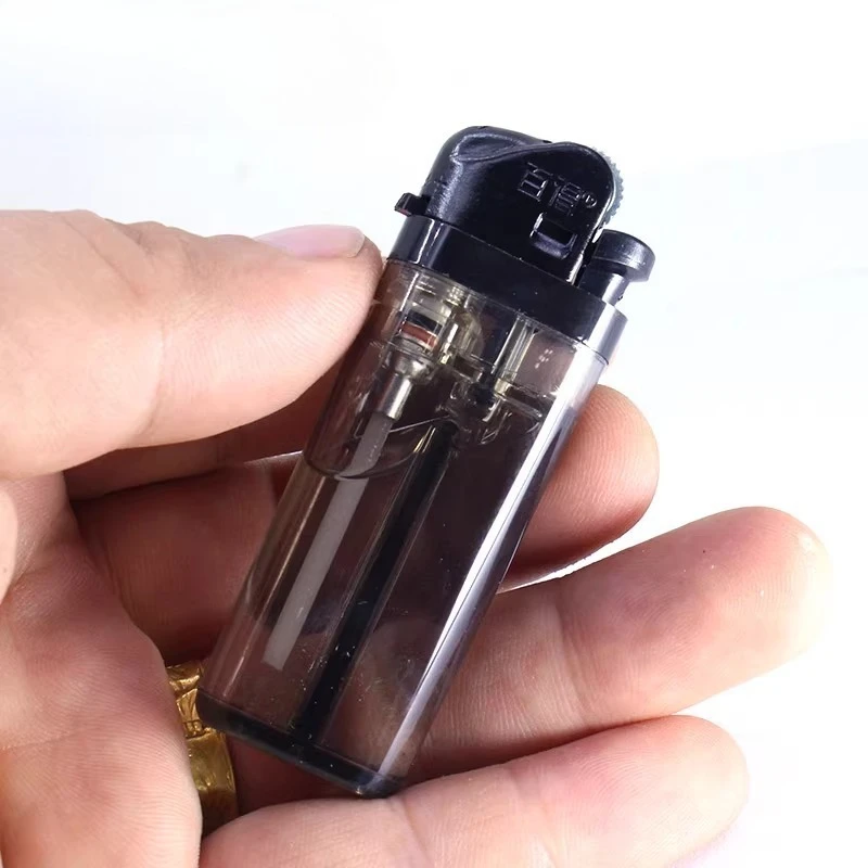 

Disposable High-end Mini Grinding Wheel Pulley Pocket Transparent Durable Open Flame Lighter for Men Portable Cigarette Lighter
