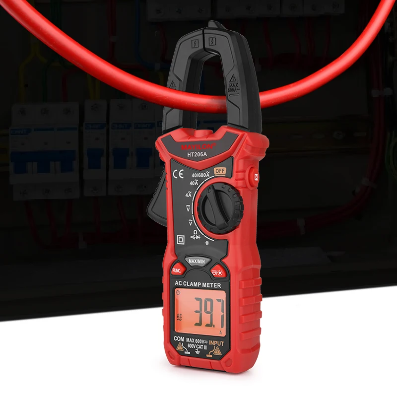 Mayilon HT206D 600A Digital Clamp Meter for Measuring AC/DC Voltage Current NCV Temperature Voltmeter Multimeter HT206A HT206B