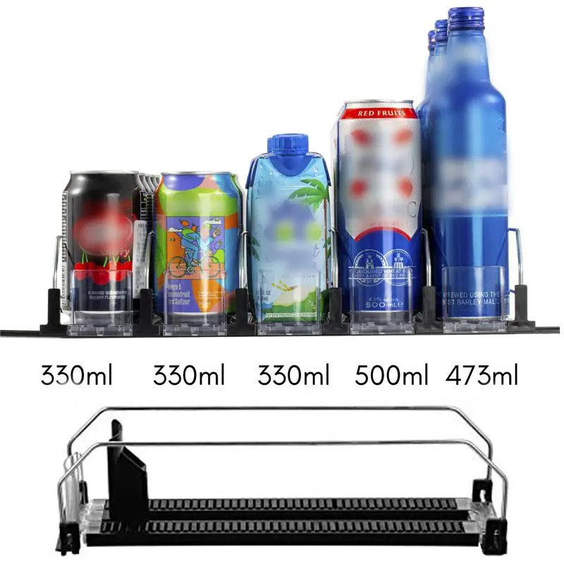 Beverage Organizer Fridge Soda Can Refrigerator Drink Replenishment Pusher Tool Tray Dispenser Storage Pantry Propeller