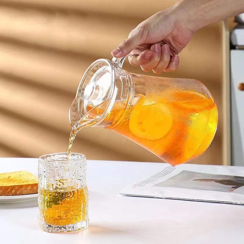 

Large Capaci Glass Cold Water Pot Tea Brewing Dubill White Hot Water Cooling Household Use High Temperature Resistant
