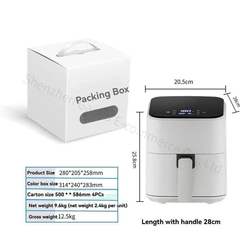 New 110-240V Household Air Fryer Large Capacity Electric Fryer Oven All-in-one Machine 5.5L Visual Intelligent Cooking Machine view 3