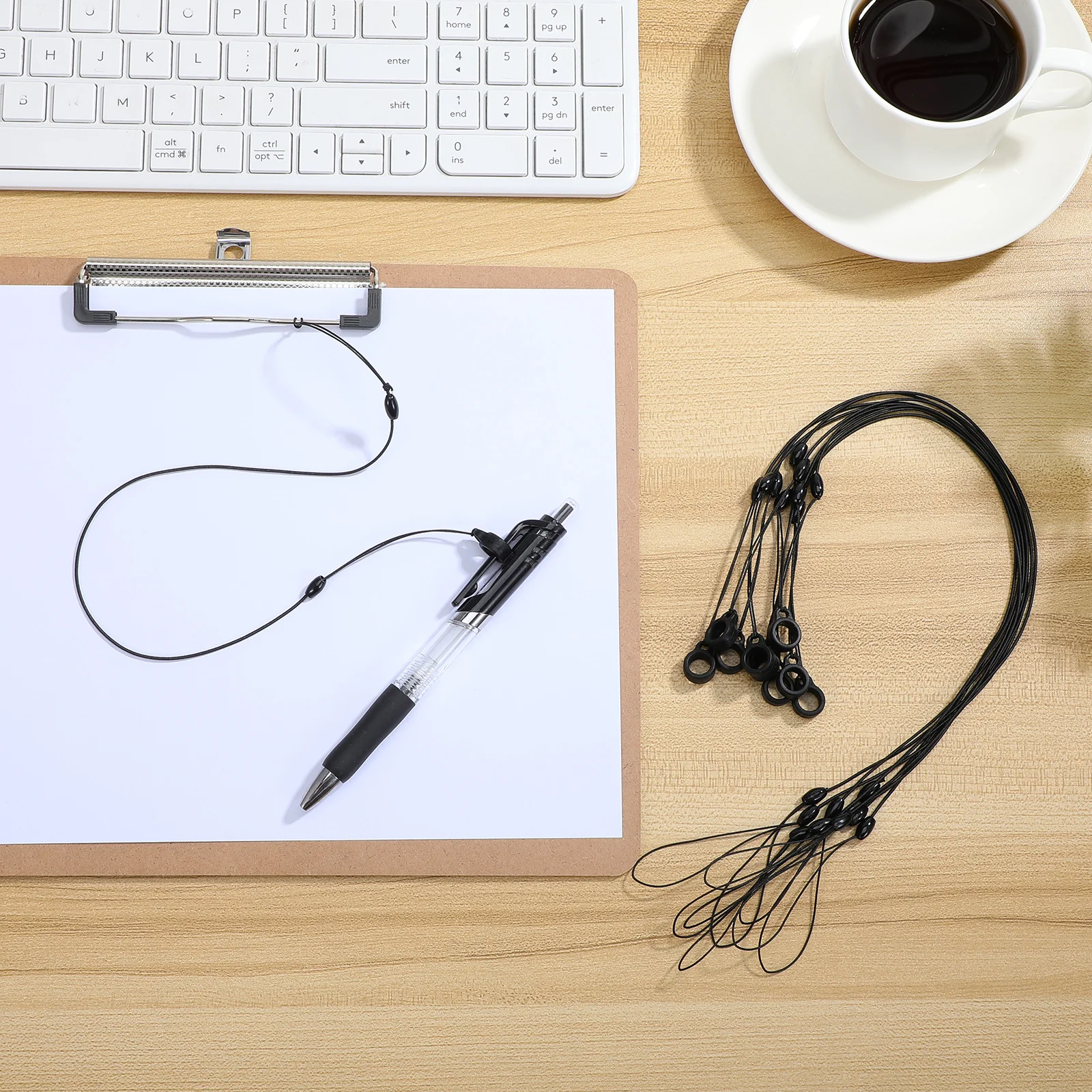 

10pcs Retractable Pen Holder Anti-Lost Rope Silicone Ring Elastic Cord For Signature Pen Lanyard Replacement Stretchable