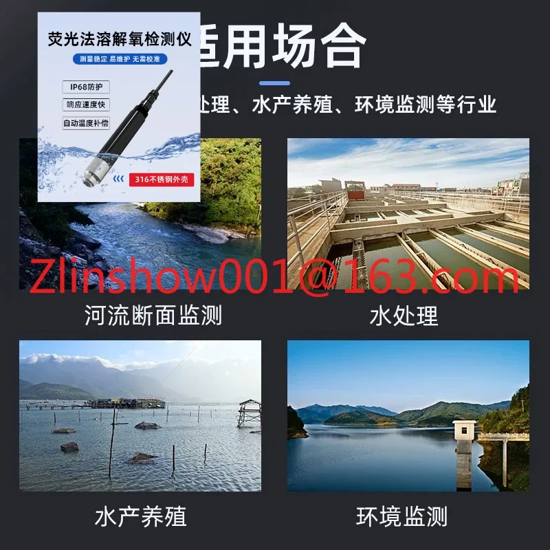 Online Water Dissolved Oxygen Sensor Detector Fluorescence Electrode Industrial Control Oxygen Content Aquaculture Tester