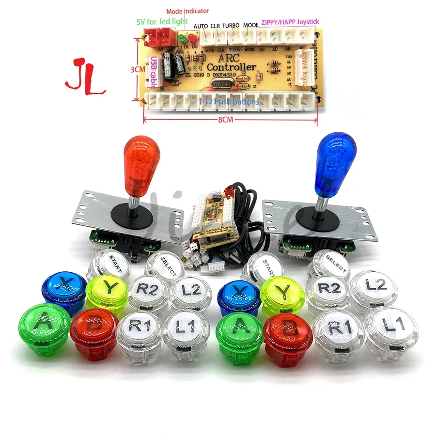 Arcade USB Joystick Encoder Game Stick Controller KIT Copy SANWA OBSC-30 Buttons for PC/PS3/PS4/Android/IOS/XBOX360/Raspberry Pi