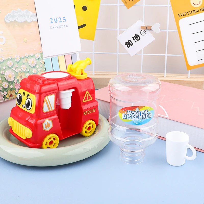 Crianças motor de incêndio dispensador de água brinquedo para meninos meninas jogar casa cozinha brinquedos divertidos simulação dispensador de água imprensa fora água