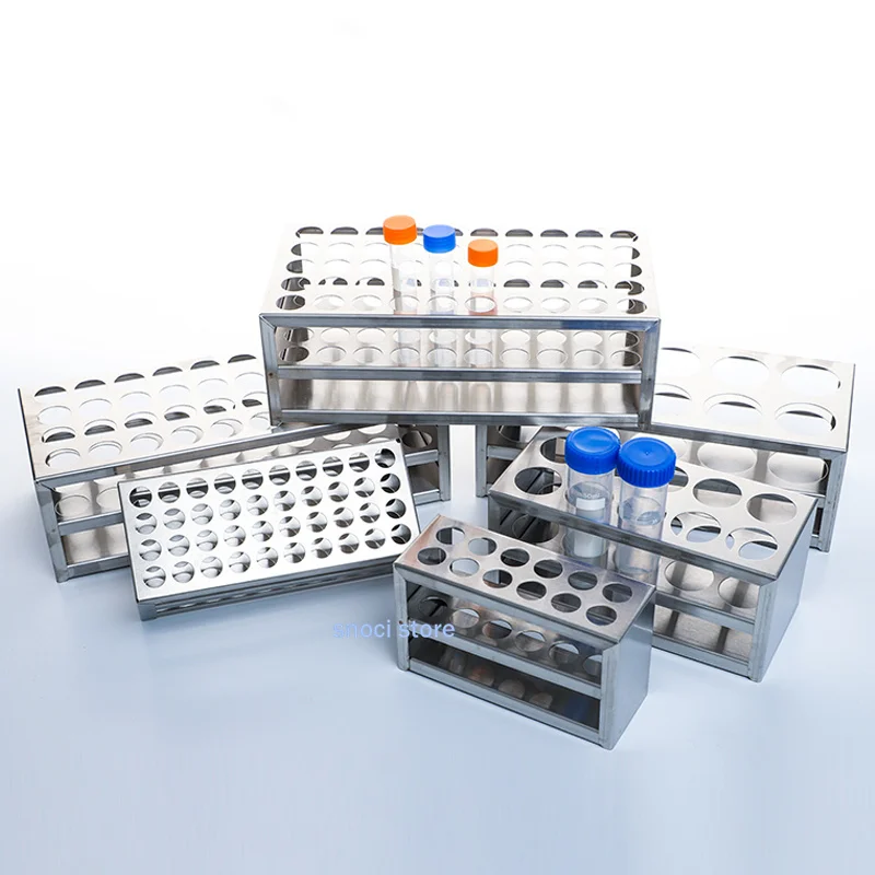 Lab Test Tube Stand Stainless Steel Test Tube Rack Laboratory Display Shelf Centrifuge Sample Colorimetric Specimen Holder