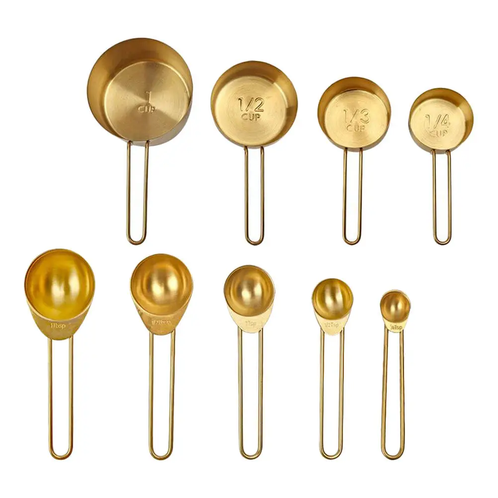 

1Set Ergonomic Stainless Measuring Spoon and Cup Set Long Handle Comfort Grip for Baking Cooking Precision Measuring Kitchen
