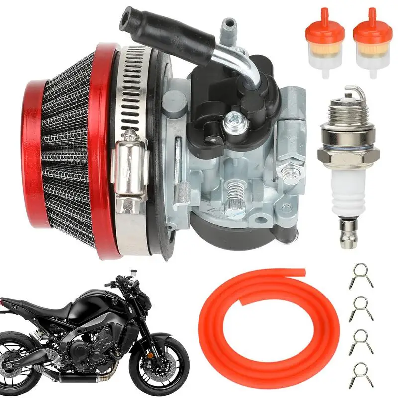 Motorcycle Carburetor Kit Aluminum Alloy Carburetor Kit Boasts Wide Range reduces oil consumption For 49cc/50cc/66cc/80cc/100cc