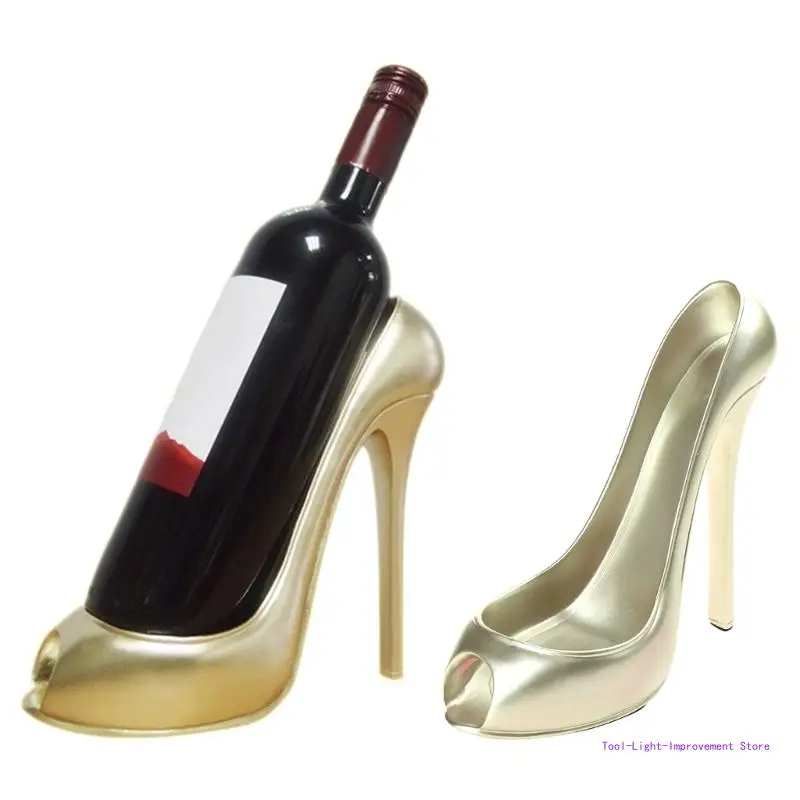 C63E High Heel Shoe Wine Bottle Holder Stylish Wine Rack Gift Basket Accessories for Home High-Heel Statue Sculptures