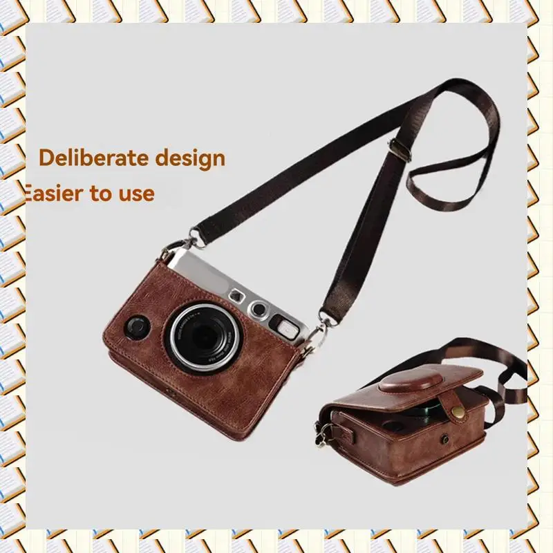 

A14M PU Leather Camera Bag For Fujifilm Instax Mini EVO Protective Case With Shoulder Strap Camera Accessory Storage C