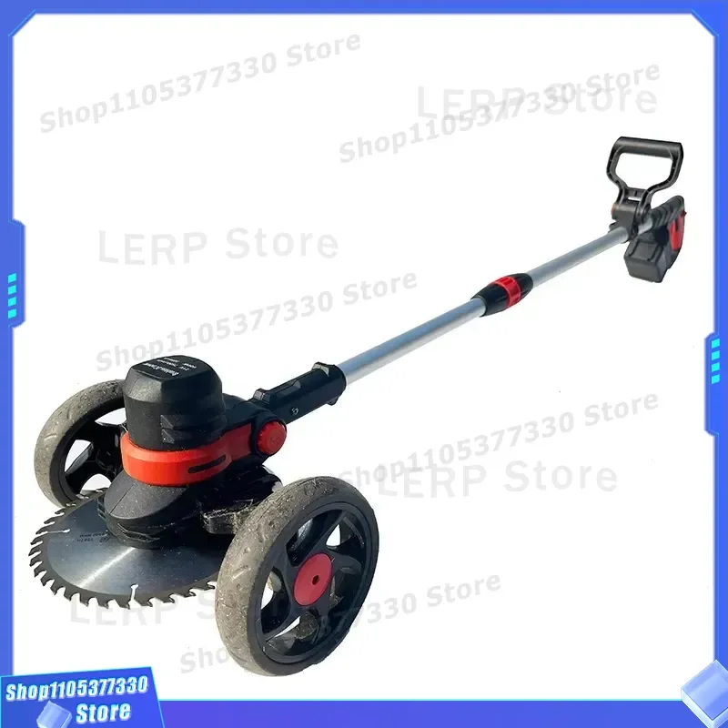 Cordless Brush Cutter Lithium Battery Powered Hand Push Grass Trimmer for Lawn Care Garden Weed Cleaning Tool Efficient