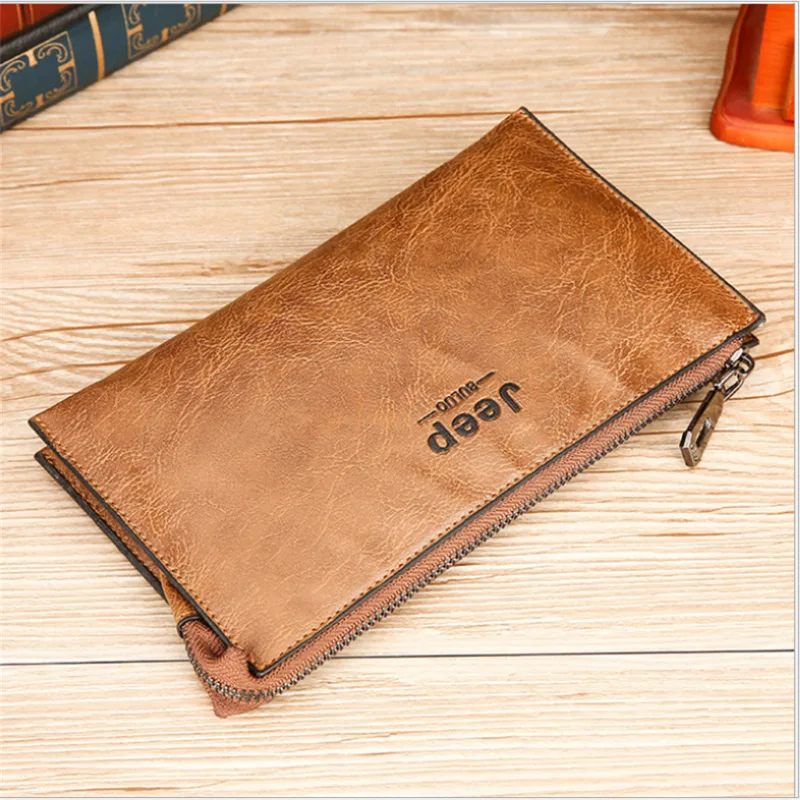 JEEP BULUO Soft PU Leather Clutch Bag Male Card Wallets Elegant Leisure Stylish Men Pouch Fashion Business Style Men\'s Handbag